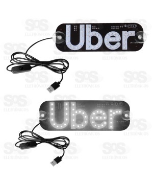 Painel LED Luminoso Uber 5v Branca USB