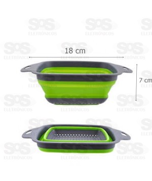 Escorredor Retrátil Silicone Quadrado Pequeno 18X7Cm Caerus 1168/2853