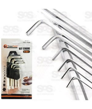 Kit Chave Allen 1,5 a 10mm Com 9 Peças Troya Tools 9260