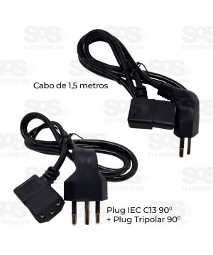 Cabo De Força Tripolar 90 Graus 1,5 Metros X-Cell XC-CF-10