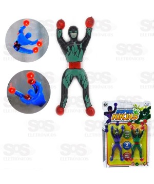 Ninja Escalador Gruda Na Parede ou Vidro com 2 Unidades- Toy King 1140