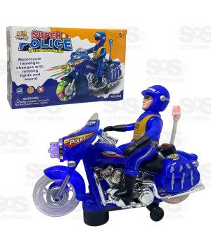 Motocicleta Bate E Volta Super Policial Com Luzes E Sons TK-1077