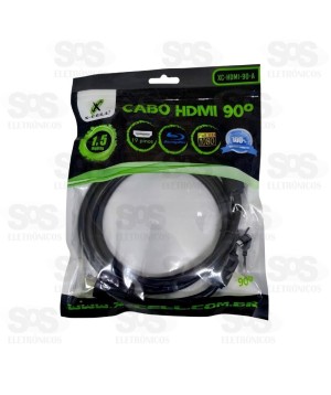 Cabo HDMI 90 graus 1,5 metros X-cell XC-HDMI-90-A