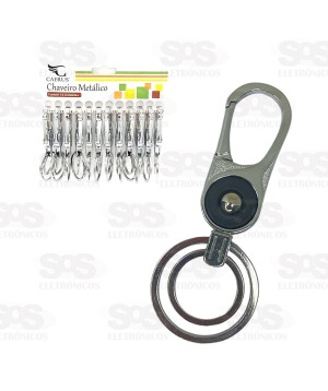 Chaveiro Metálico Com Argola Dupla 12 Unidades Caerus CRS-1391