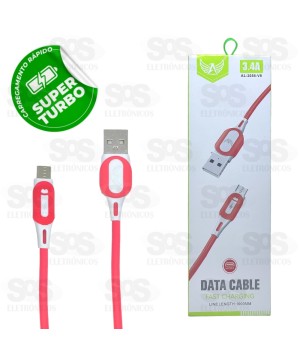 Cabo De Dados Micro USB V8 Emborrachado Altomex AL-2056-V8
