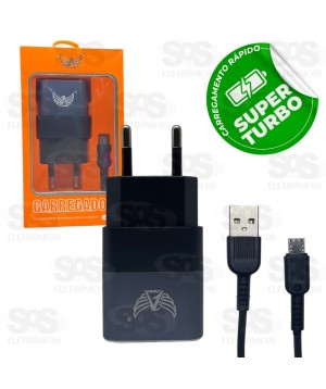 Carregador Extra Rápido 5.1A 2 USB Com Micro USB AL-7702-V8