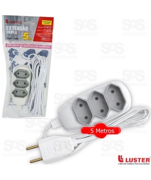 Extensão Tripla 5 Metros 2P Luster 2169