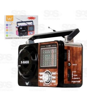 Rádio Retrô 9 Bandas Com Lanterna Bivolt Altomex A-1088