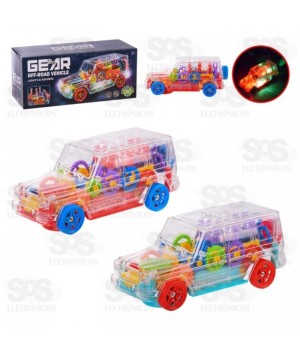 Carro Bate Volta Gear Transparente Com Sons e Luzes Toy King TK-AB3740
