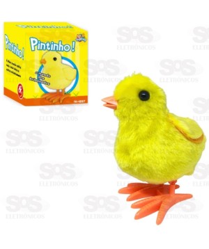 Brinquedo Pintinho Pula Pula 18cm De Pelúcia a Corda Toy king TK-1237