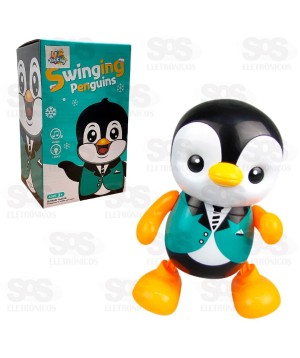 Boneco Pinguim Dançarino Com Luzes Toy King TK-1955