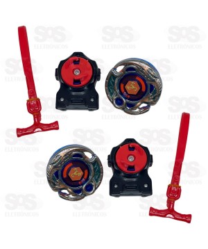 Kit Beyblade Battle Top 2 em 1 Toy King TK-1653