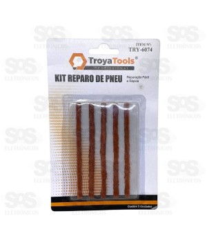 Kit Reparo Para Pneus 5 Unidades Troya Tools TRY-6074/0137
