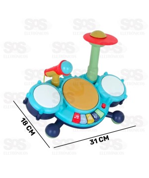 Tambor Eletrônico Musical Jazz Toy King TK-1124