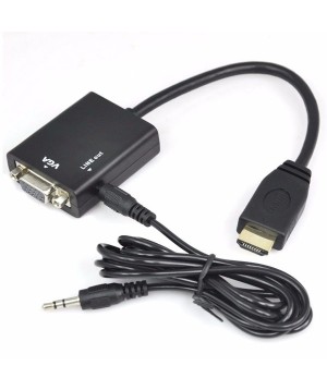 Cabo Conversor HDMI para VGA Com Saida P2 de Áudio