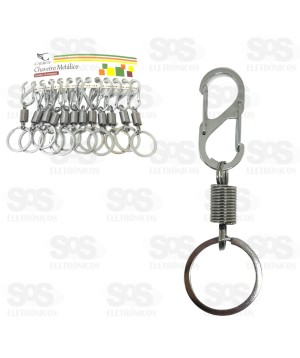 Chaveiro Metálico Base De Mola Com 12 Unidades Caerus CRS-1058