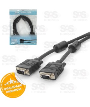Cabo VGA Com Filtro 3 Metros Maxmidia