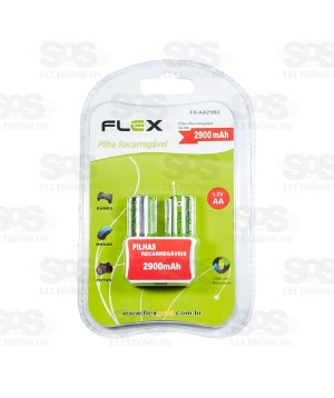 Pilha AA 1.2V Recarregável 2900 mAh 2 Unidades Flex 29B2