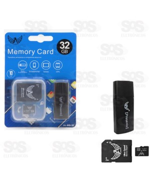 Cartão De Memória 32GB Com Adaptador SD E Leitor de Cartão Altomex AL-MO-32
