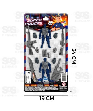 Kit Super Policial 13 Peças Pica Pau 819