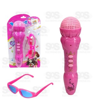 Kit Pop Star Microfone e Óculos Toy King TK-1064