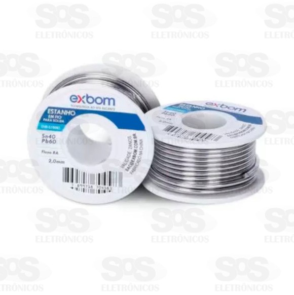 Estanho Para Solda Em Fio Carretel 2,0 mm 150g Exbom EF40-G150M20