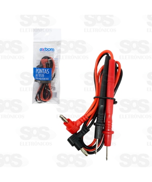 Cabo de Teste Para Multímetro 2 Pontas Exbom PTM-210