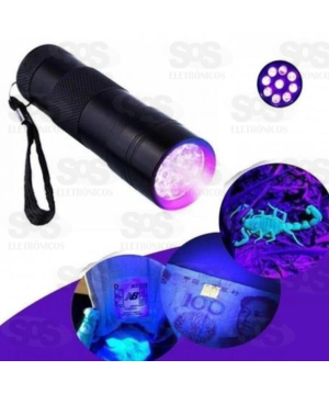 Lanterna de Luz Negra Ultravioleta Detecta Nota Falsa  Luatek LT-405