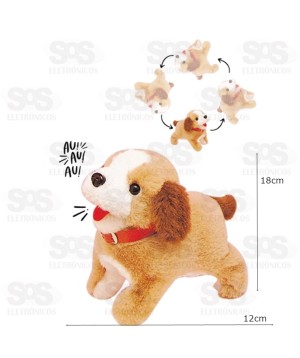 Cachorrinho Pelúcia Pula Anda Late E Cambalhota Toy king 1018