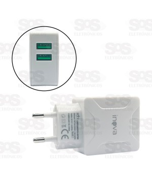 Carregador Rápido 2 USB 4.8A Com Cabo Iphone Inova CAR-3236A