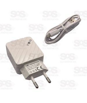Carregador Rápido 2 USB 3.1A Com Cabo Micro V8 Inova CAR-G5181S