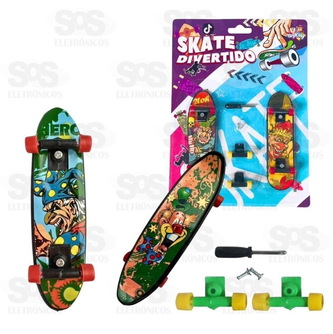 Kit 3 Skate De Dedo Infantil Sortidos Toy King TK-AB6220