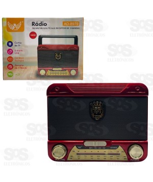 Rádio Retrô Receptor 3 Bandas Altomex AD-8979