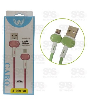 Cabo Micro USB V8 2.0A Com 1Metro Altomex A-029-V8