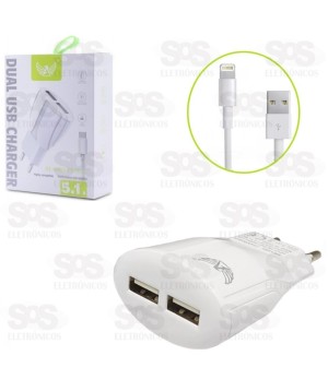Carregador Com Cabo Iphone 2 USB 5.1A Altomex al-9059-5G