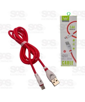 Cabo De Dados Type C 1.2 Metros 3.4A Altomex AL-2062-TYPE-C