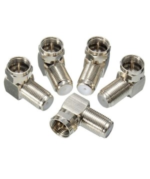 Conector F Macho x Fêmea 90 Graus  Com 10 Unidades