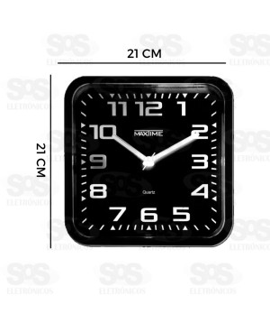 Relógio De Parede Arábico Quadrado Maxtime MX 40016-4