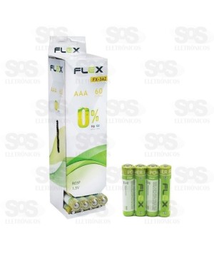 Pilha AAA Embalagem Com 60 Unidades Flex FX-3AZ