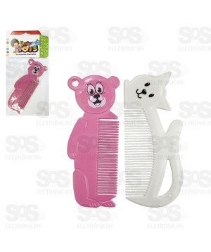 Kit Pente De Cabelo Ursinho E Gatinho Mini Toys