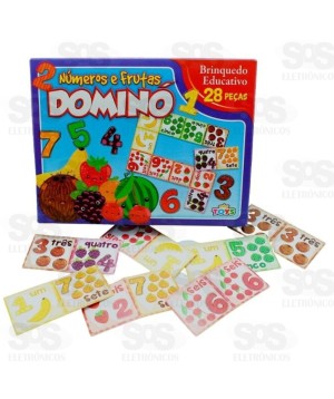 Jogo Dominó Números E Frutas 28 Peças 0133