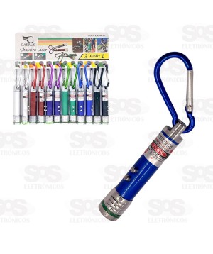 Chaveiro Lanterna 3 Em 1 Com 12 Unidades Caerus CRS-8210