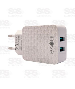 Carregador 2 USB 3.1A Com Cabo Type C Inova CAR-5256C