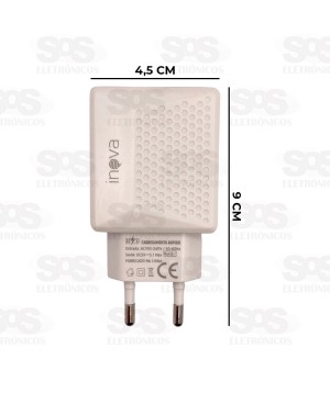 Carregador 3 USB 5.1A Com Cabo Micro V8 Inova CAR-3246S