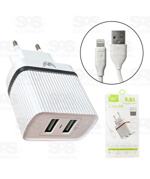 Carregador Iphone 6.8A 2 USB Altomex AL-5025-5G