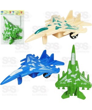 Mini Avião Caça De Fricção Pull Back 10X6,5X3CM Toy King TK-AB 5516