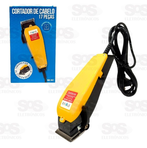 Máquina De Cortar Cabelo Profissional 17 Peças Inova MAQ-662