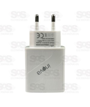 Carregador Rápido 2 USB 3.1A Com Cabo Iphone Inova CAR-3160A