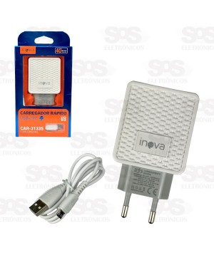Carregador Super Rápido 40W Com Cabo Micro USB V8 Inova CAR-3133S