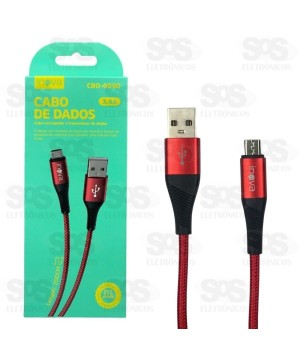 Cabo De Nylon Reforçado Micro USB V8 2 Metros Inova CBO-6090